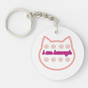 I am kenough t-shert cat  keychain