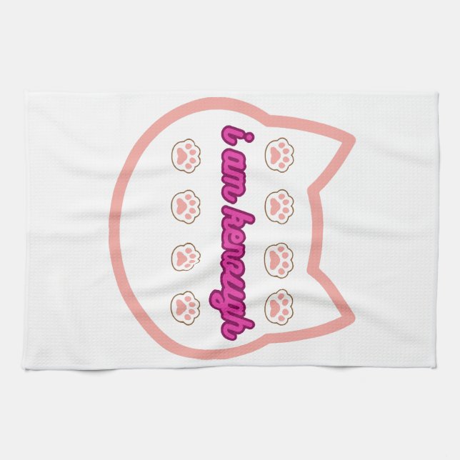 I am kenough t-shert cat  kitchen towel (Horizontal)