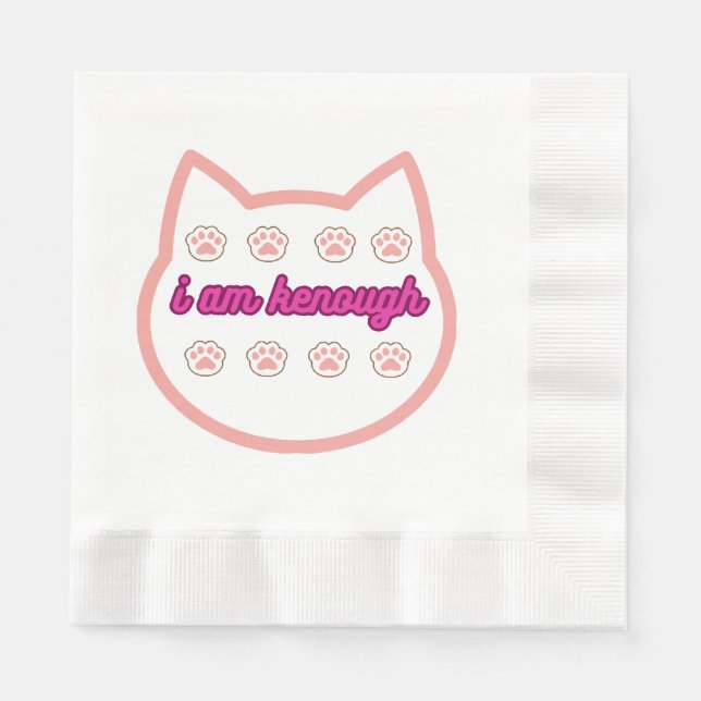 I am kenough t-shert cat  napkin (Front)