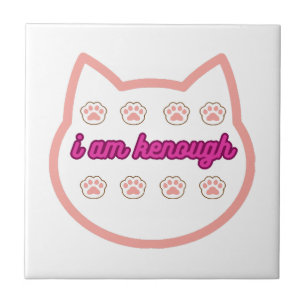 I am kenough t-shert cat  tile