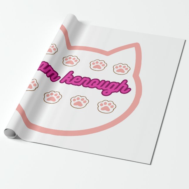 I am kenough t-shert cat  wrapping paper (Unrolled)