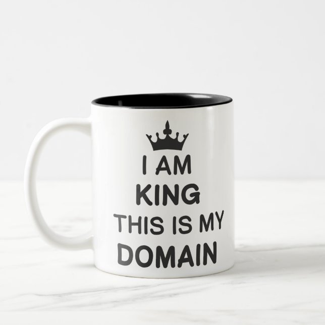 I am king this is my domain Two-Tone coffee mug (Left)