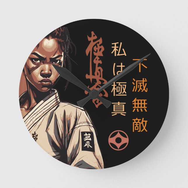 I am Kyokushin - Unbreakable, Unstoppable, Karate Round Clock (Front)