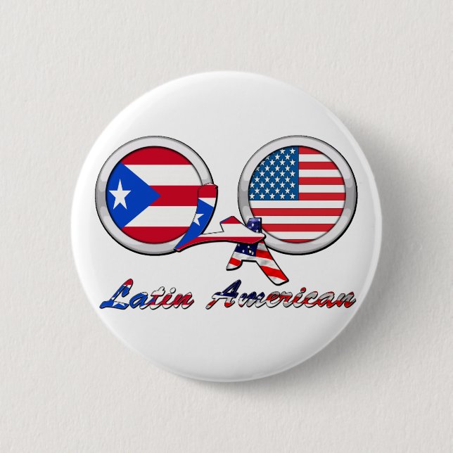 I Am Latin American Boricua 2 Inch Round Button (Front)