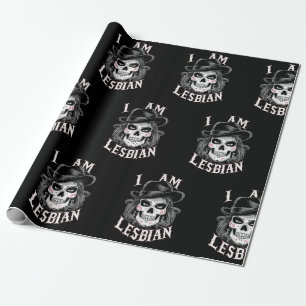 I am lesbian skull wrapping paper