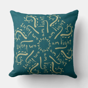 I Am Light Mandala Throw Pillow