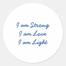 I am Light round sticker