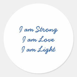 I am Light round sticker
