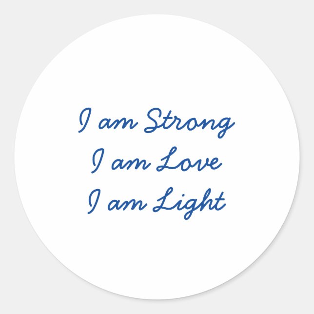 I am Light round sticker (Front)