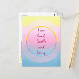 I am loved lovable and loving affirmation postcard