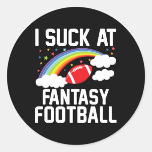 I Am Momma Men's Fantasy Football Loser - Black Classic Round Sticker