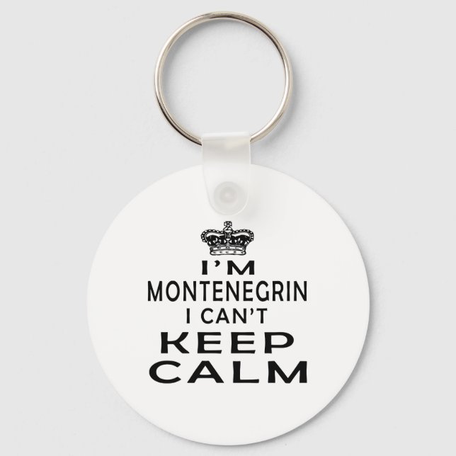 I am Montenegrin I can't keep calm Keychain (Front)