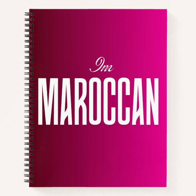 "I Am Moroccan" Notebook – Proud Moroccan Student  (Front)
