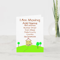 I am Moving house home note card personalize