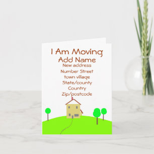 I am Moving house home note card personalize