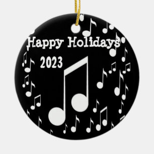 I Am Music,Happy Holidays_ Ceramic Ornament