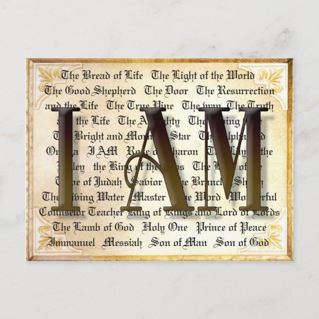 I AM Names of Christ Postcard (Front)