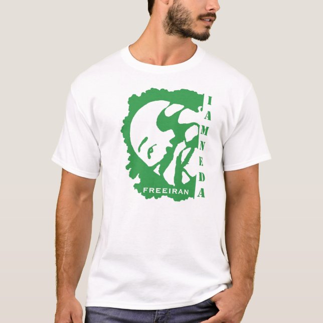 i am neda iran green t-shirt (Front)
