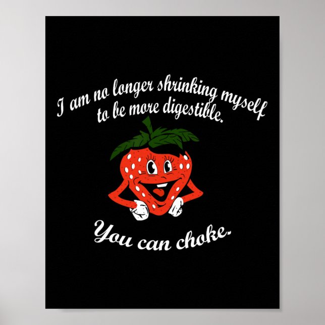 I Am No Longer Shrinking Myself Strawberry Boxing  Poster (Front)