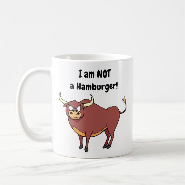 I am NOT a Hamburger! - Vegetarian Coffee Mug (Left)