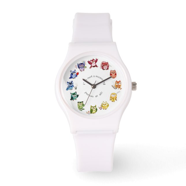 I am not a morning person rainbow owls watch (Front)