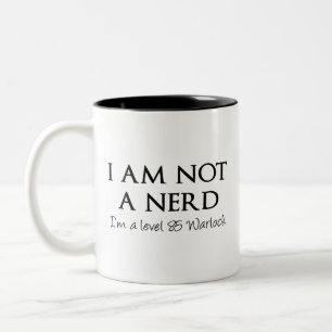 I am not a nerd, I'm a level 85 Warlock Two-Tone Coffee Mug