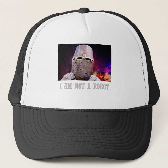 I am not a robot trucker hat (Front)