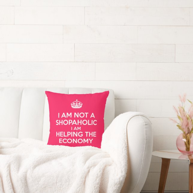 I am not a Shopaholic Throw Pillow (Couch)