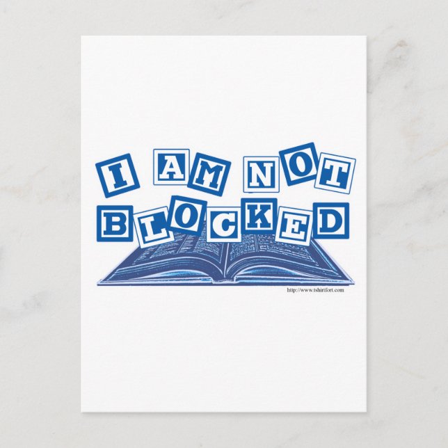 I am not blocked postcard (Front)