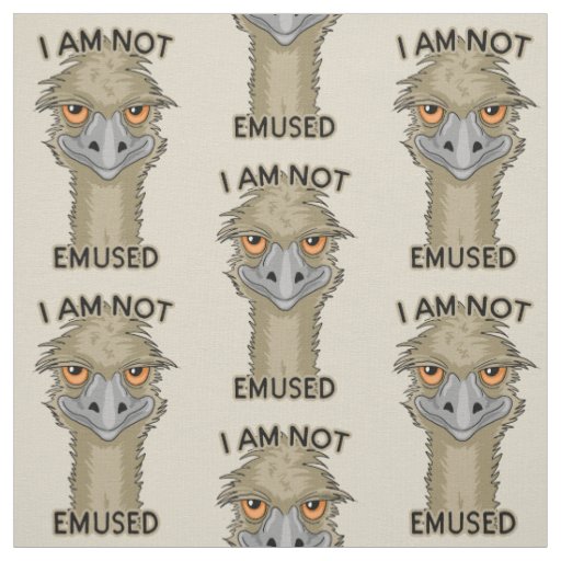 I Am Not Emused Funny Emu Pun | Beige Fabric