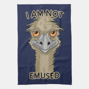 I Am Not Emused Funny Emu Pun Kitchen Towel
