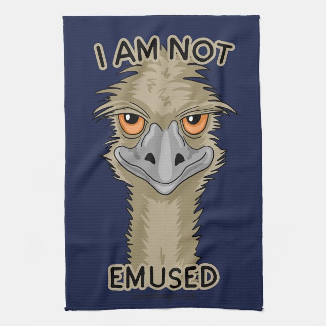 I Am Not Emused Funny Emu Pun Kitchen Towel (Vertical)