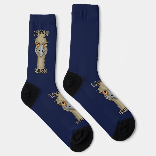 I Am Not Emused Funny Emu Pun Socks (Right)