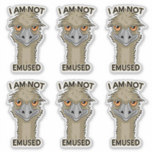 I Am Not Emused Funny Emu Set Contour Cut