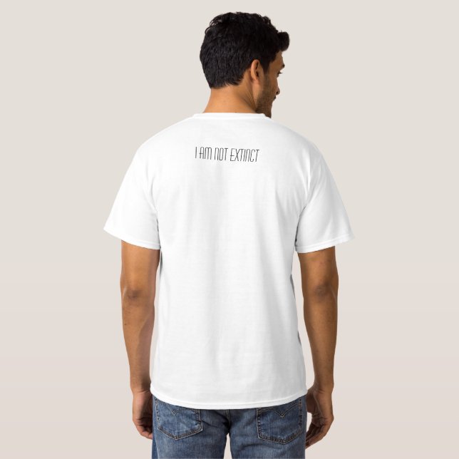 "I AM NOT EXTINCT" TYE-DYE DINOSAUR T-SHIRT (Back Full)