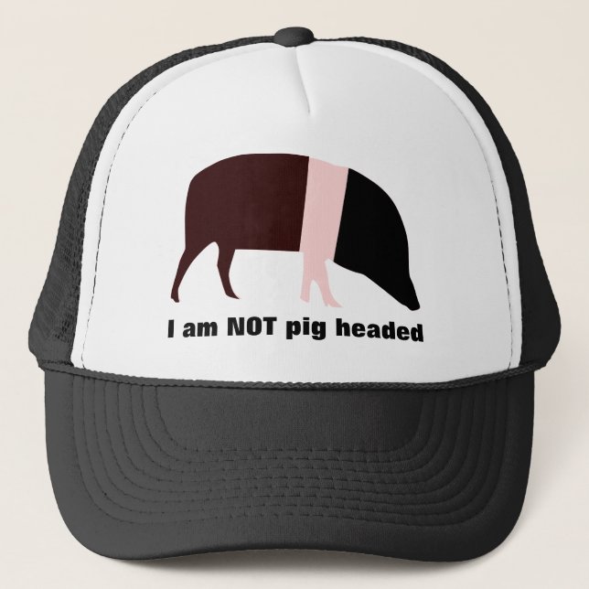I am not pig headed Custom Saddleback Pig Hat (Front)