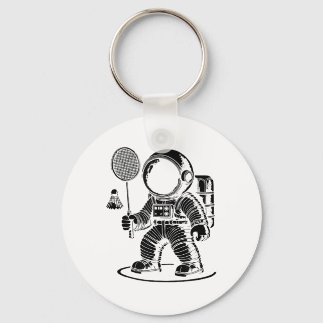 I Am Not Short I Am A Badminton Player Racket Shut Keychain (Front)