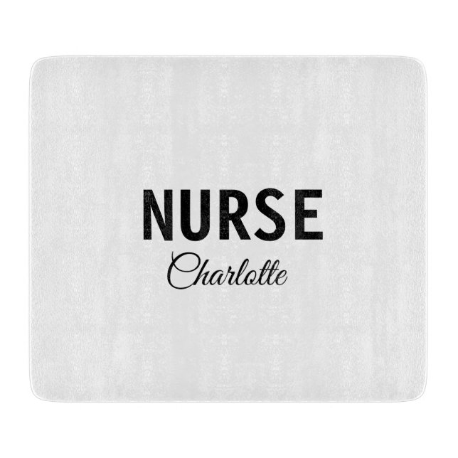 I am nurse medical expert add your name text simpl cutting board (Front)