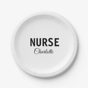I am nurse medical expert add your name text simpl paper plate