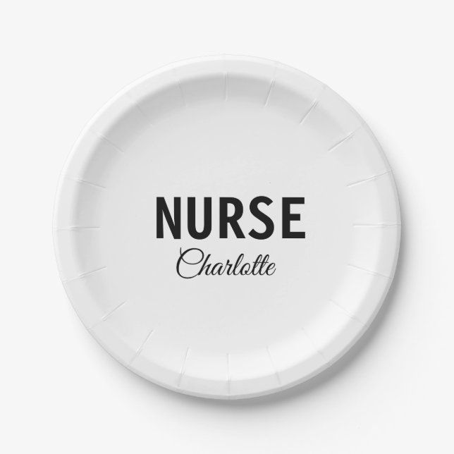 I am nurse medical expert add your name text simpl paper plate (Front)