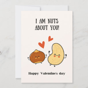 I am nuts about you, happy valentines day thank you card