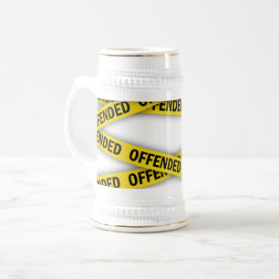 I am offended police tape do not cross beer stein
