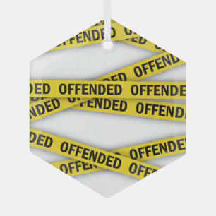 I am offended police tape do not cross glass ornament