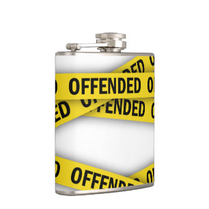 I am offended police tape do not cross hip flask