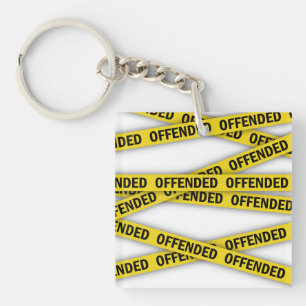 I am offended police tape do not cross keychain