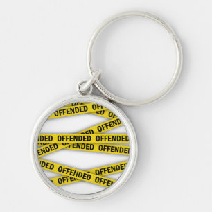 I am offended police tape do not cross keychain