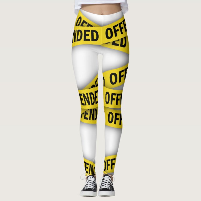 I am offended police tape do not cross leggings (Front)