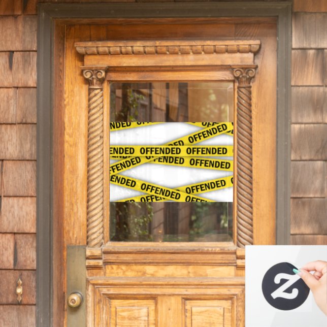 I am offended police tape do not cross window cling (Home Door)
