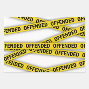 I am offended police tape do not cross wrapping paper sheet