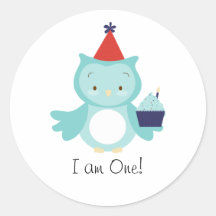 I am One birthday boy sticker